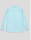 preiswerte Leinenhemden für Herren-Herren Hemd leinenhemd Knopfhemd Strandhemd Blau Langarm Glatt Kargen Frühling &amp; Herbst Casual Täglich Bekleidung