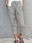 economico Fondamenti Falsi Essenziali-Per donna Pantaloni in cotone e lino Pantaloni Casual Quotidiano Lunghezza alla caviglia Semplice Coulisse Tasche Laterali Traspirabilità Confortevole Inelastico Weekend Bianco Blu marino Beige Grigio