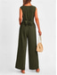 cheap Jumpsuits-Women&#039;s Normal Jumpsuit Elegant Solid Color Sleeveless V Neck Lace up Pocket Office Business Regular Fit Black Wine Army Green Summer