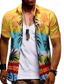 cheap Men&#039;s Plus Size Shirts-Men&#039;s Floral Graphic Prints Shirt Summer Hawaiian Shirt Short Sleeves Shirt Turndown Outdoor Street Black Yellow Red Navy Blue Royal Blue Print Clothing Apparel Fashion Designer Casual Soft