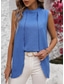 billige Kvinne Enkle Topper-Dame Skjorte Dressy topper عادي Stilfull Ermeløs Løse skuldre Daglig Multi Layer Asymetrisk kant Svart Rosa Blå Sommer