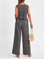 cheap Jumpsuits-Women&#039;s Normal Jumpsuit Elegant Solid Color Sleeveless V Neck Lace up Pocket Office Business Regular Fit Black Wine Army Green Summer