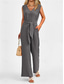 cheap Jumpsuits-Women&#039;s Normal Jumpsuit Elegant Solid Color Sleeveless V Neck Lace up Pocket Office Business Regular Fit Black Wine Army Green Summer