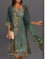 abordables Ensembles robes-Femme Robe Ensemble robe ceremonie Grande occasion Floral Imprimer robe longue Manches 3/4 Col Ras du Cou Soirée robe demoiselle d honneur Bleu Violet Vert Eté Standard