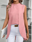 billige Kvinne Enkle Topper-Dame Skjorte Dressy topper عادي Stilfull Ermeløs Løse skuldre Daglig Multi Layer Asymetrisk kant Svart Rosa Blå Sommer