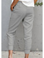 economico Fondamenti Falsi Essenziali-Per donna Pantaloni in cotone e lino Pantaloni Casual Quotidiano Lunghezza alla caviglia Semplice Coulisse Tasche Laterali Traspirabilità Confortevole Inelastico Weekend Bianco Blu marino Beige Grigio