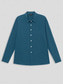 cheap Men&#039;s Linen Shirts-Men&#039;s Shirt Linen Shirt Button Up Shirt Beach Shirt Navy Blue Long Sleeve Plain Lapel Spring &amp;  Fall Casual Daily Clothing Apparel
