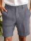 baratos Calções para Homem-Homens Calção Shorts de linho Shorts de verão Zíper Botão Bolsos Tecido Conforto Respirável Ao ar livre Diário Para Noite Moda Casual Preto Branco