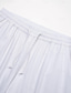 Недорогие повседневные брюки-Муж. Льняные брюки Кулиска 3D печать Лист Легкость Мягкий Полная длина на открытом воздухе Повседневные Праздники Отпуск Праздник Свободное облегание Белый Завышенная Слабоэластичная
