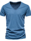billiga Casual T-shirts för män-herr v-ringad t-shirt - enfärgade korta skjortor för män kortärmad smal fitness träning atletisk affär avslappnad grundläggande stora långa skjortor svart grå armégrön