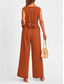 cheap Jumpsuits-Women&#039;s Normal Jumpsuit Elegant Solid Color Sleeveless V Neck Lace up Pocket Office Business Regular Fit Black Wine Army Green Summer