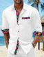 Χαμηλού Κόστους ανδρικά λινά πουκάμισα-Ανδρικά Πουκάμισο λινό πουκάμισο Πουκάμισο με κουμπιά Πουκάμισο παραλίας Μαύρο Λευκό Ανθισμένο Ροζ Μακρυμάνικο Φλοράλ Πέτο Άνοιξη &amp; Χειμώνας Causal Καθημερινά Ρούχα Συνδέω