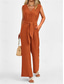 cheap Jumpsuits-Women&#039;s Normal Jumpsuit Elegant Solid Color Sleeveless V Neck Lace up Pocket Office Business Regular Fit Black Wine Army Green Summer