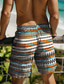 ieftine Pantaloni scurți de plajă-Bărbați Pantaloni Scurți Cordon Buzunare laterale Grilă / carouri Controlul abdomenului Scurt În aer liber Casual Concediu Vacanță Epocă Alb Micro-elastic