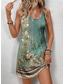 billige Boho-kjoler-Dame Mini Kjole Petite Kjole Sommerkjole Tank Kjole Sommerkjole Stilig Uformell Ferie Daglig Helligdag Løs Fit Blomstret Uten Ermer Crew Neck Blå Lilla Grønn Sommer