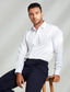 cheap Dress Shirts-Men&#039;s Dress Shirt Button Up Shirt White Long Sleeve Solid Color Turndown Spring &amp;  Fall Wedding Party Clothing Apparel Button