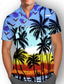 cheap Men&#039;s Plus Size Shirts-Men&#039;s Floral Graphic Prints Shirt Summer Hawaiian Shirt Short Sleeves Shirt Turndown Outdoor Street Black Yellow Red Navy Blue Royal Blue Print Clothing Apparel Fashion Designer Casual Soft