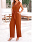 cheap Jumpsuits-Women&#039;s Normal Jumpsuit Elegant Solid Color Sleeveless V Neck Lace up Pocket Office Business Regular Fit Black Wine Army Green Summer