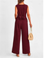 cheap Jumpsuits-Women&#039;s Normal Jumpsuit Elegant Solid Color Sleeveless V Neck Lace up Pocket Office Business Regular Fit Black Wine Army Green Summer