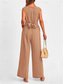 cheap Jumpsuits-Women&#039;s Normal Jumpsuit Elegant Solid Color Sleeveless V Neck Lace up Pocket Office Business Regular Fit Black Wine Army Green Summer