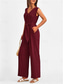 cheap Jumpsuits-Women&#039;s Normal Jumpsuit Elegant Solid Color Sleeveless V Neck Lace up Pocket Office Business Regular Fit Black Wine Army Green Summer