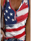 billiga Självständighetsdagen Topp-Självständighetsdagen Patriotisk Kvinnors Camisole Tank Topp Flagga Ärmfri V-hals Daglig Röd Sommar