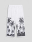 cheap Casual Pants-Men&#039;s Linen Pants Drawstring 3D Print Leaf Lightweight Soft Full Length Outdoor Casual Daily Vacation Holiday Loose Fit White High Waist Micro-elastic