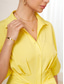 cheap Plain Dresses-Women&#039;s Wrap Dress Maxi Dress Bow Vacation Elegant Shirt Collar Half Sleeve Yellow Color