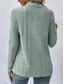 voordelige Dames eenvoudige tops-Dames Vest jas Casual Effen Kleur Geribd Open voorzijde Gebreid Asymetrische zoom Lange mouw Normale tops breien Dagelijks Groen Khaki Lente Herfst