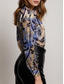 cheap Floral Tops-Women&#039;s Shirt Stylish Modern Ombre Print Long Sleeve Shirt Collar Work Daily Lavender Spring Fall