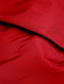 economico ROSSO-Abito da sera A-Line stile celebrità abito formale cravatta nera treno cappella senza maniche mono spalla taffetà con spacco arricciato