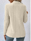 voordelige Dames eenvoudige tops-Dames Vest jas Casual Effen Kleur Geribd Open voorzijde Gebreid Asymetrische zoom Lange mouw Normale tops breien Dagelijks Groen Khaki Lente Herfst