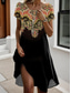billige Boho-kjole-Kvinne Mini Kjole Petite Kjole T skjorte Kjole Tee Kjole A Linje Kjole Sommer Kjole Stilfull Casual Ferie Daglig Holiday Løs Passform Grafikk Kort Erme Crew Neck Oransje Sommer