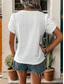 billiga Kvinnors Enfärgade Toppar-Dam Skjorta Blus Ensfärgat Elegant Stylish Grundläggande Kortärmad V-hals Vanliga toppar Dagligen Spets Vit Sommar Vår