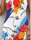 billiga Konst &amp; Design Klänningar-Kvinnors Mini Klänning Petite Klänning Sundress Tank Klänning Sommar Klänning Casual Semester Daglig Helg Loose Fit Graffiti Ärmlös Crew Neck Färgglad Sommar Vår