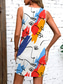 billiga Konst &amp; Design Klänningar-Kvinnors Mini Klänning Petite Klänning Sundress Tank Klänning Sommar Klänning Casual Semester Daglig Helg Loose Fit Graffiti Ärmlös Crew Neck Färgglad Sommar Vår