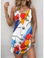 billiga Konst &amp; Design Klänningar-Kvinnors Mini Klänning Petite Klänning Sundress Tank Klänning Sommar Klänning Casual Semester Daglig Helg Loose Fit Graffiti Ärmlös Crew Neck Färgglad Sommar Vår