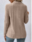 voordelige Dames eenvoudige tops-Dames Vest jas Casual Effen Kleur Geribd Open voorzijde Gebreid Asymetrische zoom Lange mouw Normale tops breien Dagelijks Groen Khaki Lente Herfst