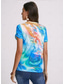 cheap Art&amp;Design tee-Women&#039;s T Shirt Henley Shirt Graphic Basic Neon &amp; Bright Short Sleeve V Neck Regular Tops Daily Weekend Buttons Cut Out Print Blue Purple Green