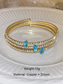 cheap Accessories For Women-Women&#039;s Gold-Plated Copper Bracelet with Blue Zircon - Elegant Jewelry for Formal and Casual Occasions