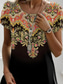 billige Boho-kjole-Kvinne Mini Kjole Petite Kjole T skjorte Kjole Tee Kjole A Linje Kjole Sommer Kjole Stilfull Casual Ferie Daglig Holiday Løs Passform Grafikk Kort Erme Crew Neck Oransje Sommer