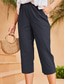abordables Pantalon droit-Femmes Shorts Capri Pantalon capri Décontracté Quotidien Longueur mollet Uni Poches Latérales Respirabilité Confortable Non Elastique Week-end Noir bleu marine Kaki Gris Été Coupe régulière