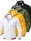 cheap Casual Jackets-Men&#039;s Lightweight Jacket Bomber Jacket Daily Vacation Pocket Spring &amp;  Fall Plain Fashion Classic Lapel Regular Black White Yellow Light Green Dark Blue Jacket