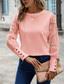 abordables Camiseta lisa-Blusas Elegantes de Encaje Blancas para Mujeres Blusa de Ojal Topos Elegantes de Encaje Botones de Manga Larga Cuello Redondo Ropa Romántica Petit para el Verano Vacaciones Rosadas Caqui Verano