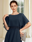 economico Lunghezza alla caviglia-Linea ad A Lunghezza Tè Vestito da Festa Abito da Cocktail Abito da invitata a nozze Abito da cerimonia per signora Mezza Manica Collo gioiello Elegante Formale Ricevimento di matrimonio Chiffon con
