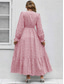 abordables Robes fleuries élégantes-robe de soirée femme florale à volants col en V robe longue maxi robe élégante élégante quotidienne à manches longues automne