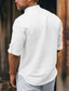 cheap Men&#039;s Linen Shirts-Men&#039;s Shirt Linen Shirt Summer Shirt White Long Sleeve Solid Color Standing Collar Spring &amp; Summer Street Daily Clothing Apparel