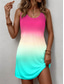 levne Šaty s batikou a gradientem-Dámské mini šaty malé šaty sundress tank šaty letní šaty stylové dovolená prázdniny pláž volný střih ombre barva gradient bez rukávů kulatý výstřih magenta léto