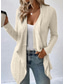 voordelige Dames eenvoudige tops-Dames Vest jas Casual Effen Kleur Geribd Open voorzijde Gebreid Asymetrische zoom Lange mouw Normale tops breien Dagelijks Groen Khaki Lente Herfst