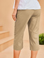 abordables Pantalon droit-Femmes Shorts Capri Pantalon capri Décontracté Quotidien Longueur mollet Uni Poches Latérales Respirabilité Confortable Non Elastique Week-end Noir bleu marine Kaki Gris Été Coupe régulière